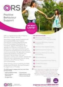 PDF: Service brochure for ‘ORS Positive Behaviour Supports'