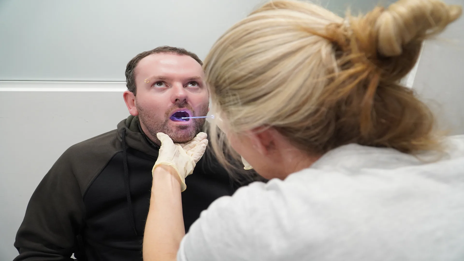 Speech Pathologist Camilla doing a dysphagia assessment